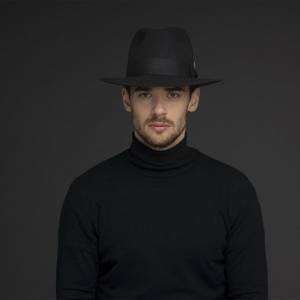 Bailey Gangster Wool Felt Fedora Beaver Finish Wool Wide Brim Fedora