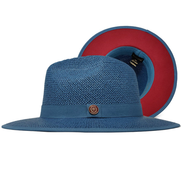 Bruno Capelo Kingdom Red Bottom Wide Brim Straw Fedora