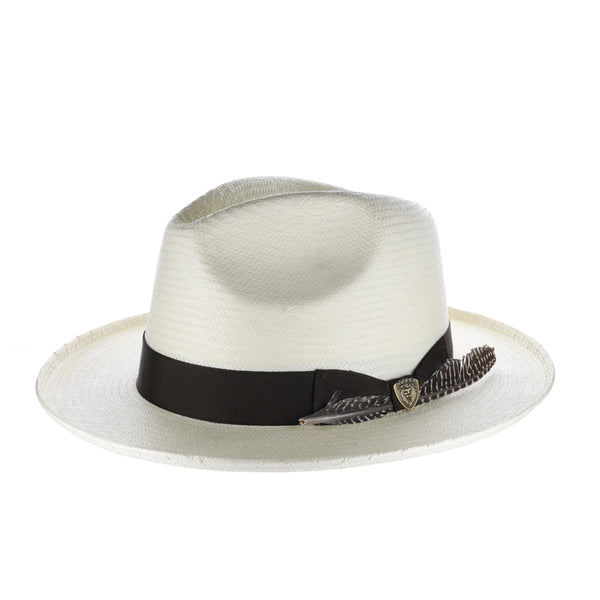 Dobbs Arlo Shantung Toyo Fedora with Brim Curl