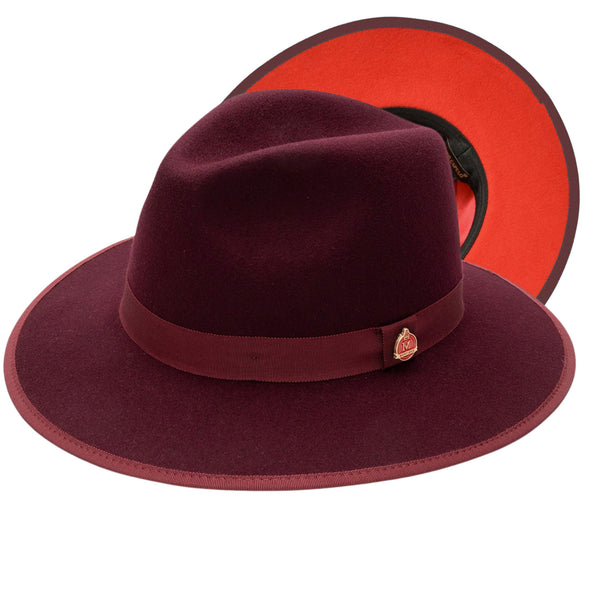 Montique Imperial Wide Brim Wool Red Bottom Fedora