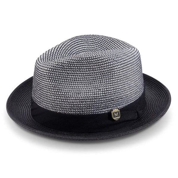 Montique Porter Two-Toned Polybraid Straw Fedora Two-Toned Polybraid Straw Fedora