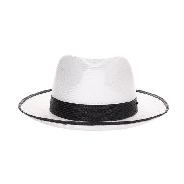 Steven Land Parker Pinch Front Polybraid Straw Fedora