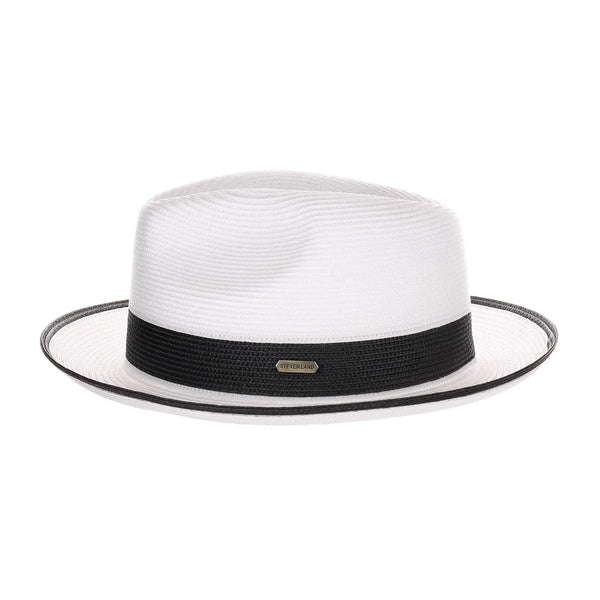 Steven Land Parker Pinch Front Polybraid Straw Fedora