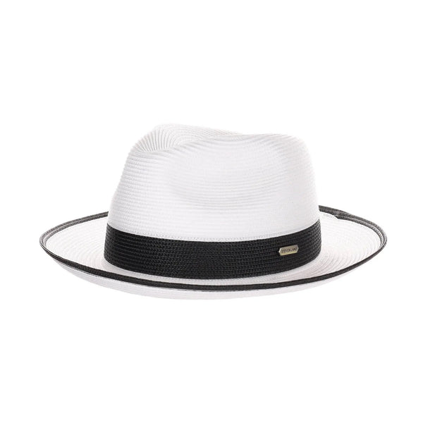 Steven Land Parker Pinch Front Polybraid Straw Fedora