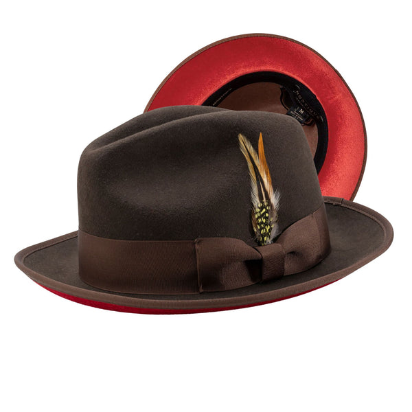 Montique Kingpin Red Bottom Wool Fedora