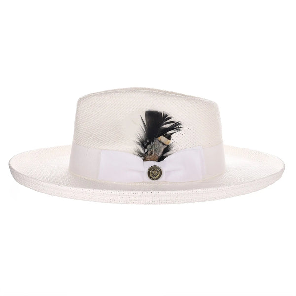 Bruno Capelo Colonial Wide Brim Shantung Straw Fedora