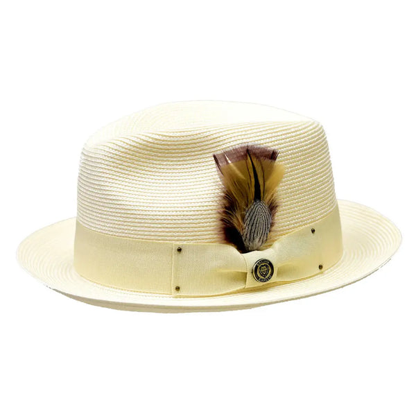 Bruno Capelo Franco Pinch Front Straw Trilby Hat