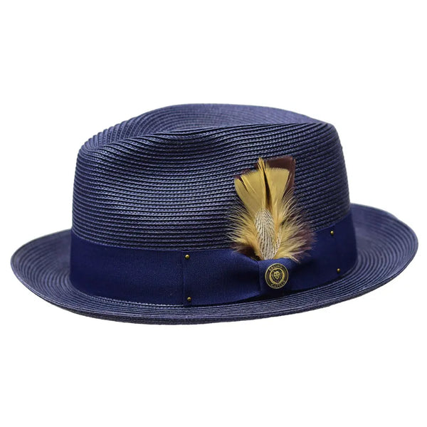 Bruno Capelo Franco Pinch Front Straw Trilby Hat