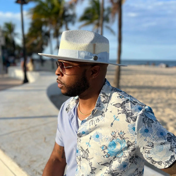 Bruno Capelo Gian Pinch Front Wide Brim Straw Fedora