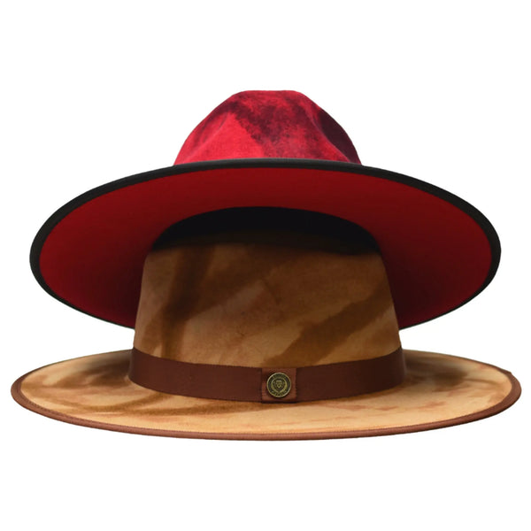 Bruno Capelo Macchiato Camo Wide Brim Wool Fedora