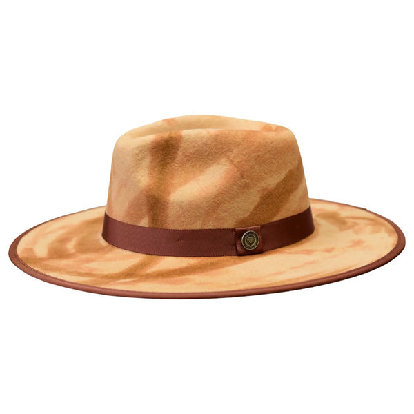 Bruno Capelo Macchiato Camo Wide Brim Wool Fedora