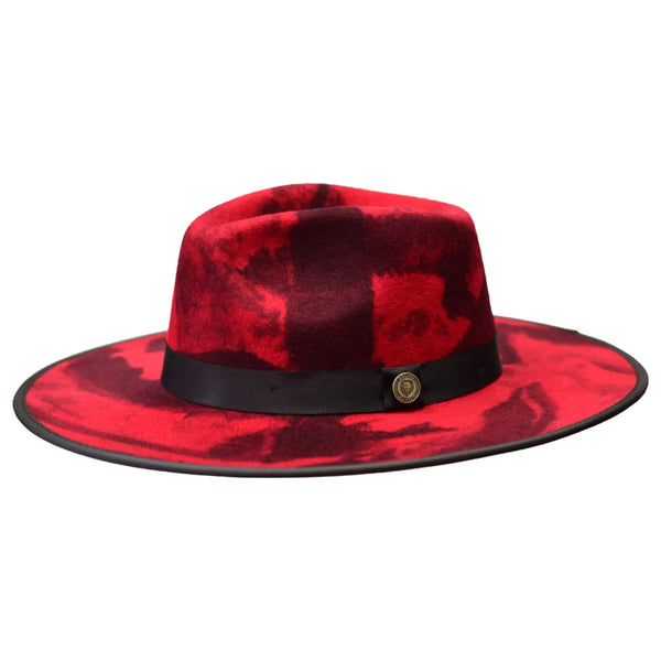 Bruno Capelo Macchiato Camo Wide Brim Wool Fedora