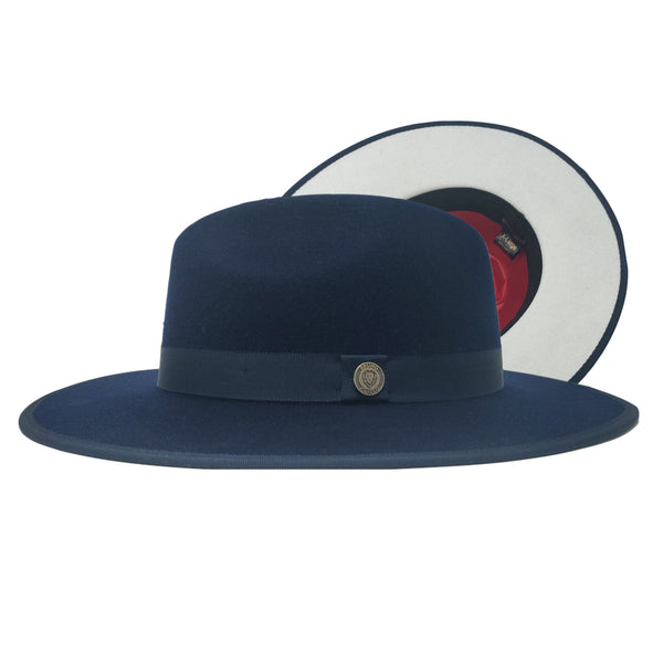 Bruno Capelo Monarch White Bottom Wide Brim Wool Fedora