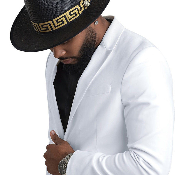 Bruno Capelo Valentino Wide Brim Pinch Front Straw Fedora