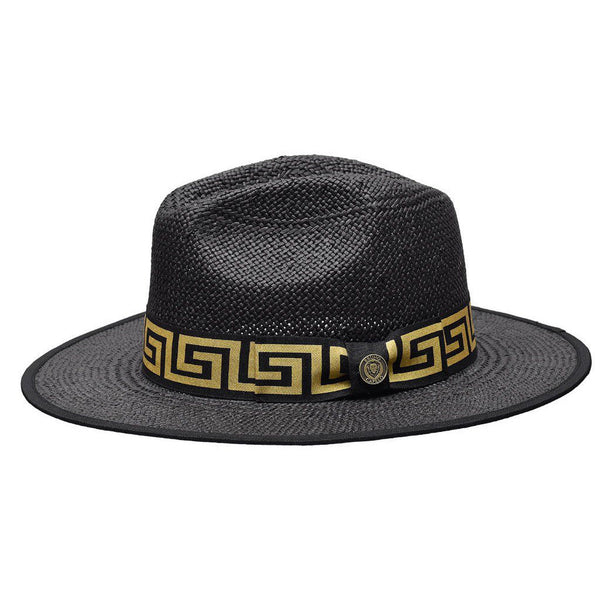 Bruno Capelo Valentino Wide Brim Pinch Front Straw Fedora