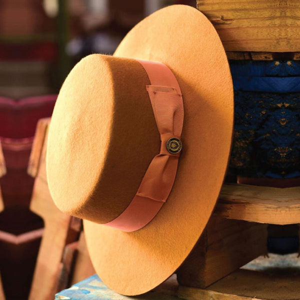 Bruno Capelo Zayden Wide Brim Wool Boater (Gaucho)