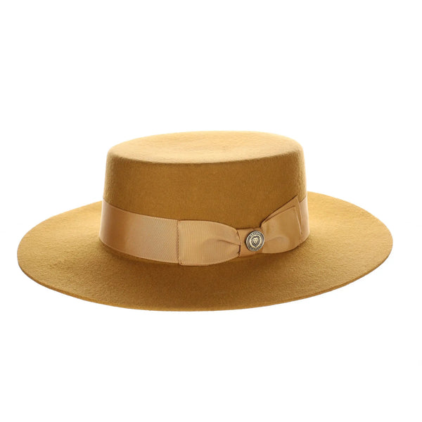 Bruno Capelo Zayden Wide Brim Wool Boater (Gaucho)