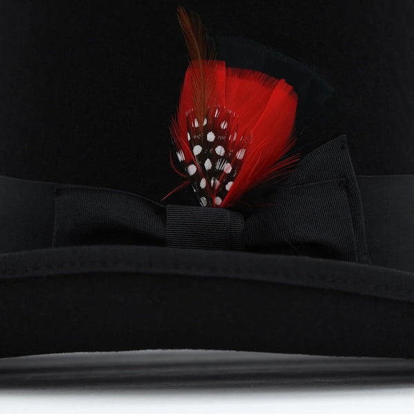 Ferrecci Premium Top Hat in Black Wool Victorian Elegance