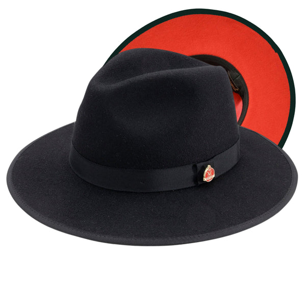 Montique Imperial Wide Brim Wool Red Bottom Fedora