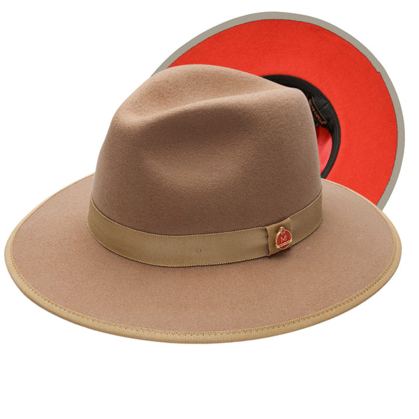 Montique Imperial Wide Brim Wool Red Bottom Fedora