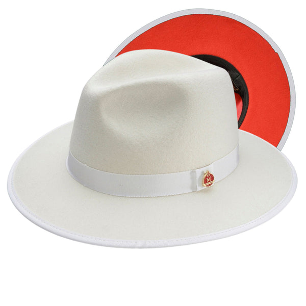 Montique Imperial Wide Brim Wool Red Bottom Fedora
