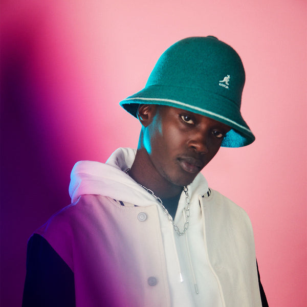 Kangol Stripe Casual Wool Bucket Hat