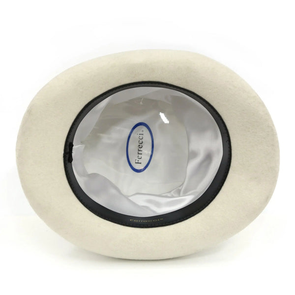 Ferrecci Premium Top Hat in Off White Wool Victorian Elegance