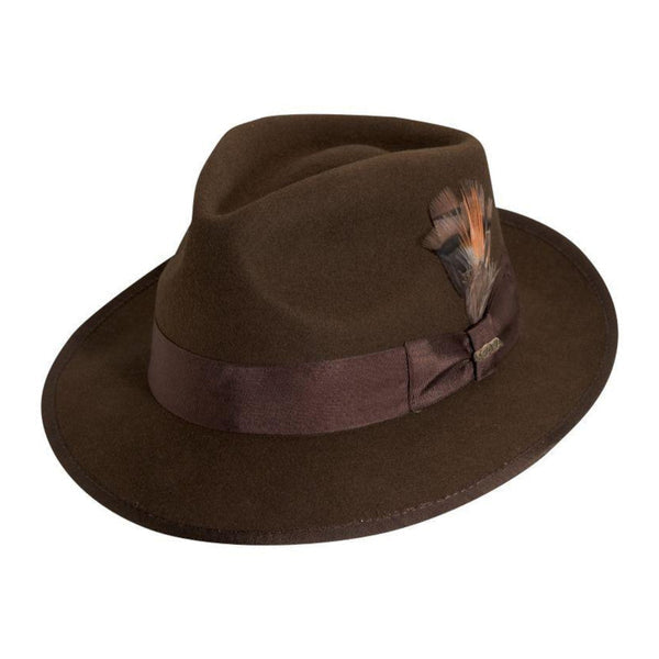 Scala New Yorker Wool Pinch Front Fedora