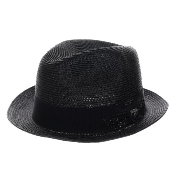 Stacy Adams Spire Poly Braid Pinch Front Fedora