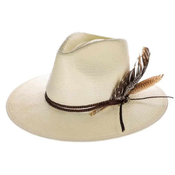 Stetson Juno Wide Brim Shantung Straw Fedora