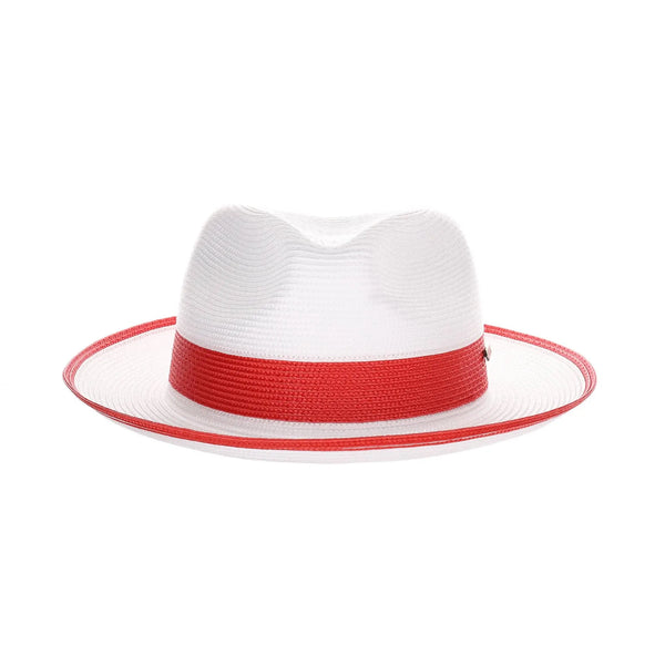 Steven Land Parker Pinch Front Polybraid Straw Fedora