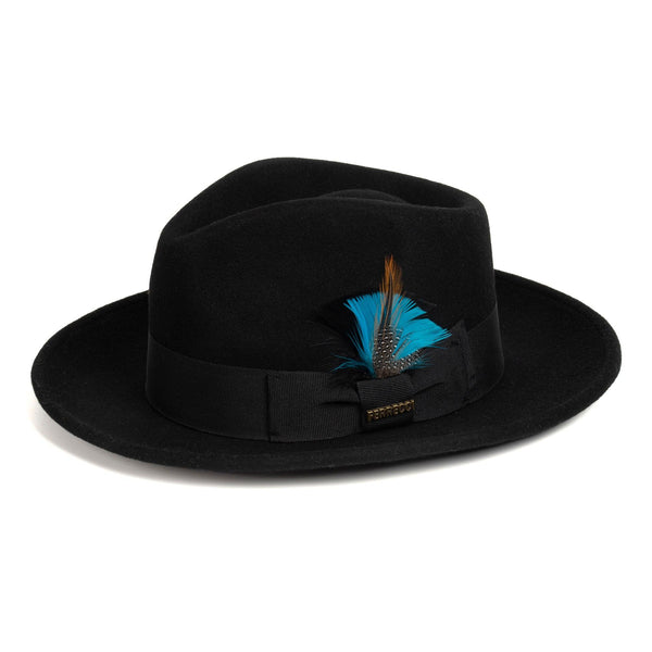 Ferrecci Crushable Wool Fedora in Black Perfect Travel Companion