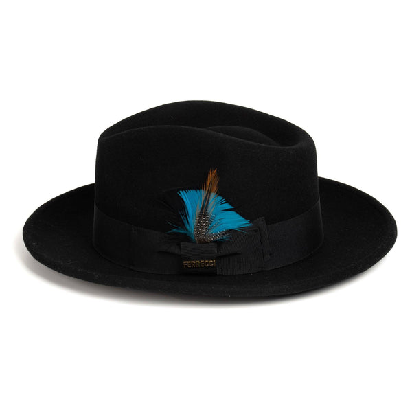 Ferrecci Crushable Wool Fedora in Black Perfect Travel Companion