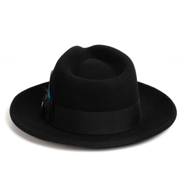 Ferrecci Crushable Wool Fedora in Black Perfect Travel Companion